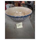 antique blue/white stoneware mixing bowl