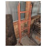Rolling steel scaffolding frame, ~5' tall