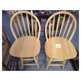 Wooden swivel barstools