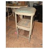 Two metal shop stools