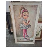 vintage 1960s 'big eyes' art print of a ballerina,