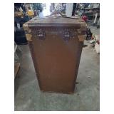 Antique upright steamer wardrobe trunk