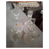 Vintage clear glass oil or vinegar cruet