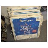 Yulestakes poinsettia illuminated wire sculptures