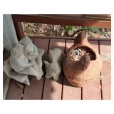 Frogs rabbit hen decor