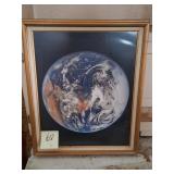Vintage framed NASA's 'Blue Marble' Earth