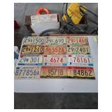 Collection of vintage expired license plates