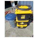 Storage containers metal trash cans