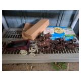 Vintage cast-iron horse-drawn beer wagon