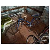 Vintage blue steel-framed road bike,