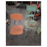 Vintage industrial chair and school chair