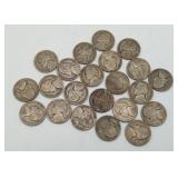 22 Silver War Nickels 1940's US Coins 35% Silver