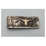Sterling  Gold Accent Bull Head Money Clip 29.9g