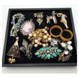 Costume Brooches Silver Dog Rhinestone Pin LOT