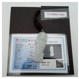 Icy Green Jade Jadeite Chinese Guanyin Pendant