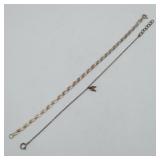 2 Sterling Silver Bracelets Anklets