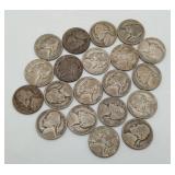 20 Silver War Nickels 1940's US Coins 35% Silver
