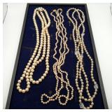 Faux Pearl Costume Jewelry Necklace Crystal Beads
