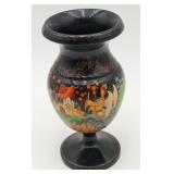 Lacquer hand Painted Russian Fairytale Vase
