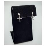 New 925 Moissanite Diamond Cross Earrings 1.5 CTW