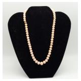 14k Gold Clasp Silk Coral Bead Necklace