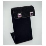 New Sterling Amethyst Moissanite Earrings