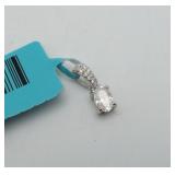 New Moissanite Oval Sterling Pendant