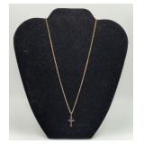 Gold FILLED Chain with Garnet Stone Cross