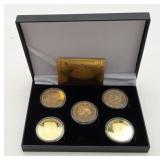 Set Five 24K Gold Plated Trump Coins Coin