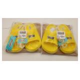 New 2 Pair Kids Peeps Slides Sz 2-3