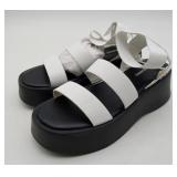 New White Platform Sandal Shoes Size 8