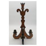 Wooden Candelabra Russian Folk Art Lacquerware