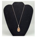 Moss Agate Sterling Silver Necklace Pendant