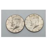 2-1966 40% Silver Half Dollar Kennedy US Coin