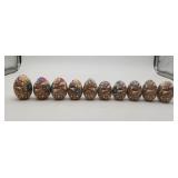 10 Russian Ukrainian Painted Wood Burnt Easter Egg