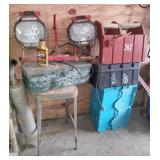 Shop Lights Tool Box & Tote with Stool