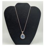 Sterling Silver Blue kyanite Gemstone Pendant