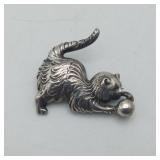 Sterling Silver Kitten Cat Brooch 8 grams