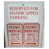 Stop Sign RAMP 35 MPH & Parking Signs