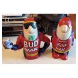 2 Bud Man Budweiser Beer Mugs Steins