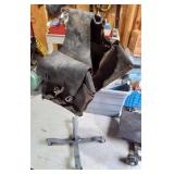 Leather Motorcycle Saddle Bags SHOWING DAMAGE