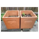 2 Teracotta Flower Planters Pots