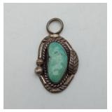 Dave Pino or Don Platero Navajo Turquoise Pendant