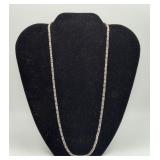 Sterling Silver Byzantine Puff Heart Necklace 51gm