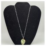 Variscite? Rock Mineral Sterling Pendant Necklace