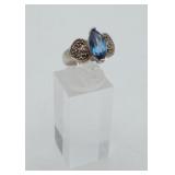 Sterling Silver Blue Topaz Color Gemstone Ring