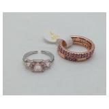 Morganite Purple Sapphire LAB CREATED Rings