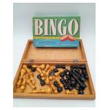 Vintage 1960 Bingo Game &  Wood Chest Set