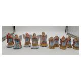 Polish Painted Pottery Angel Bells 10pcs
