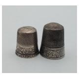 2-Sterling Silver Sewing Thimbles 8 grams